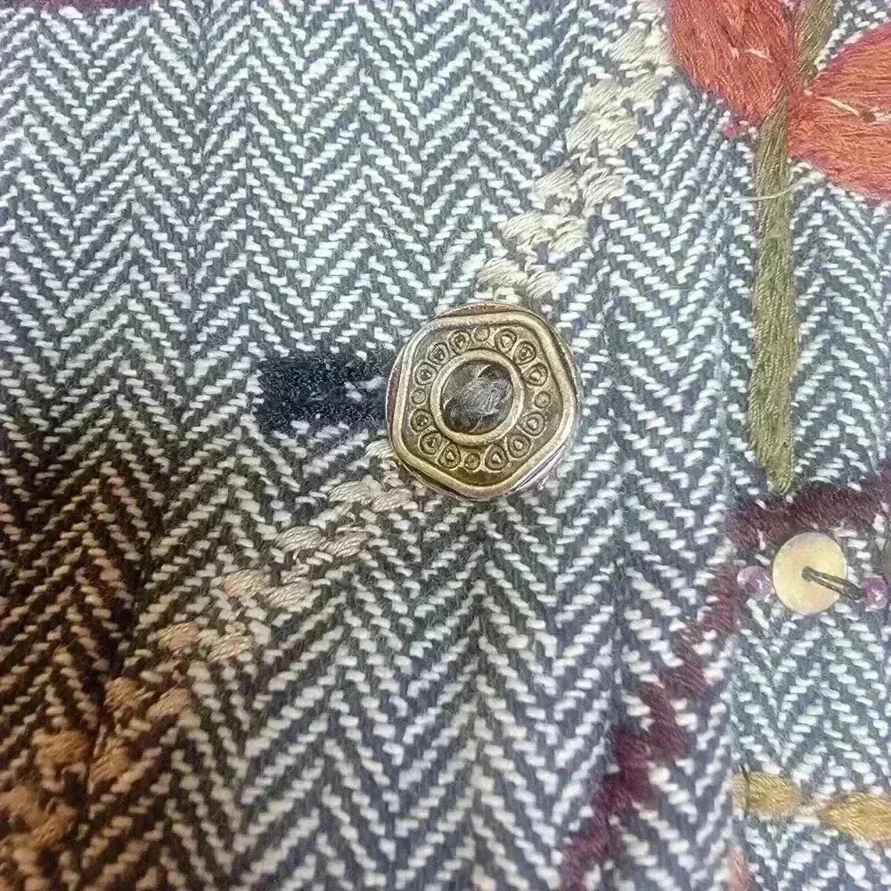 Chicos Vest Small Patchwork Embroidered Sashiko E… - image 6